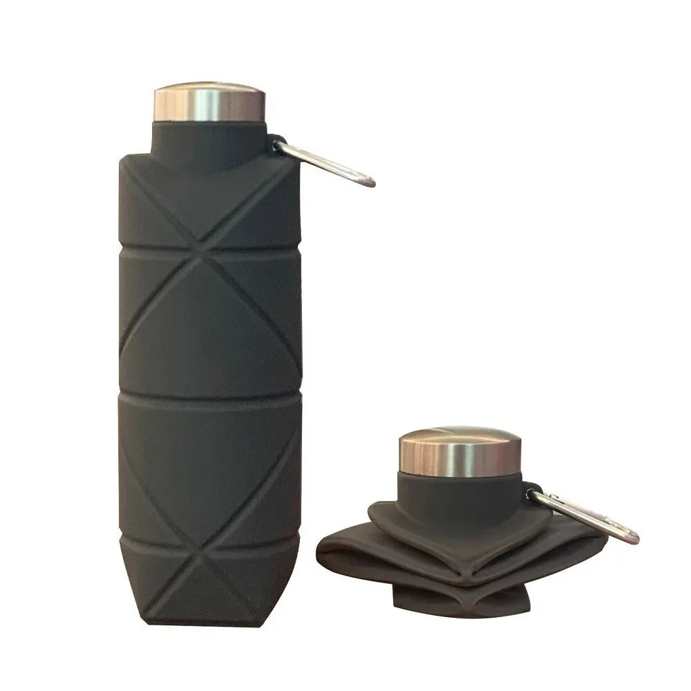 700ml Collapsible & Reusable Silicone Water Bottle – Leakproof Portable Cup for Outdoor Camping, Hiking, Gym, Yoga & Fitness Sports