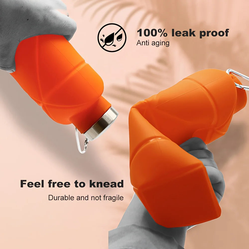 700ml Collapsible & Reusable Silicone Water Bottle – Leakproof Portable Cup for Outdoor Camping, Hiking, Gym, Yoga & Fitness Sports