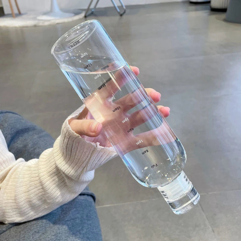 Time Scale Sports Water Bottle with Rope Handle – Leak-Proof, Portable (500ml/750ml)