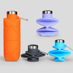 700ml Collapsible & Reusable Silicone Water Bottle – Leakproof Portable Cup for Outdoor Camping, Hiking, Gym, Yoga & Fitness Sports