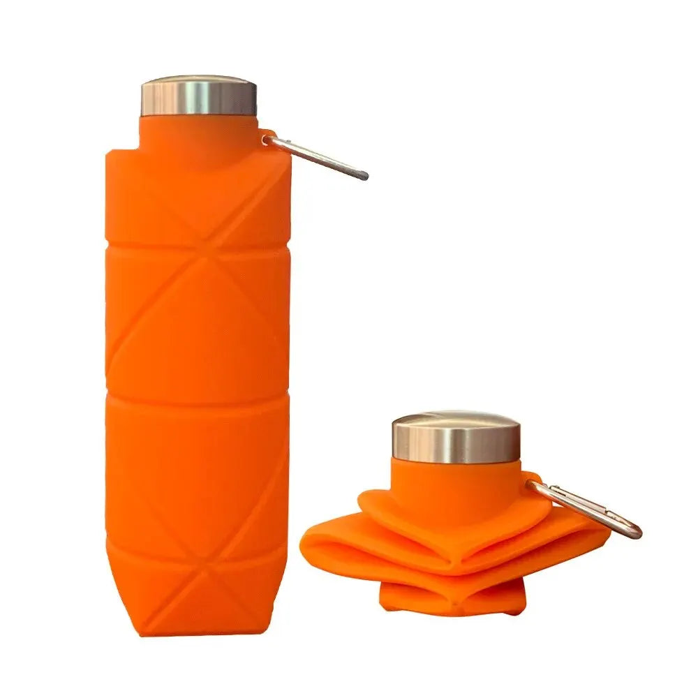 700ml Collapsible & Reusable Silicone Water Bottle – Leakproof Portable Cup for Outdoor Camping, Hiking, Gym, Yoga & Fitness Sports