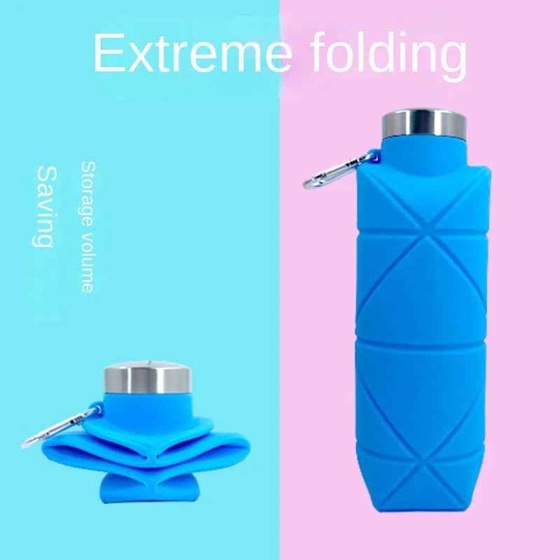 700ml Collapsible & Reusable Silicone Water Bottle – Leakproof Portable Cup for Outdoor Camping, Hiking, Gym, Yoga & Fitness Sports